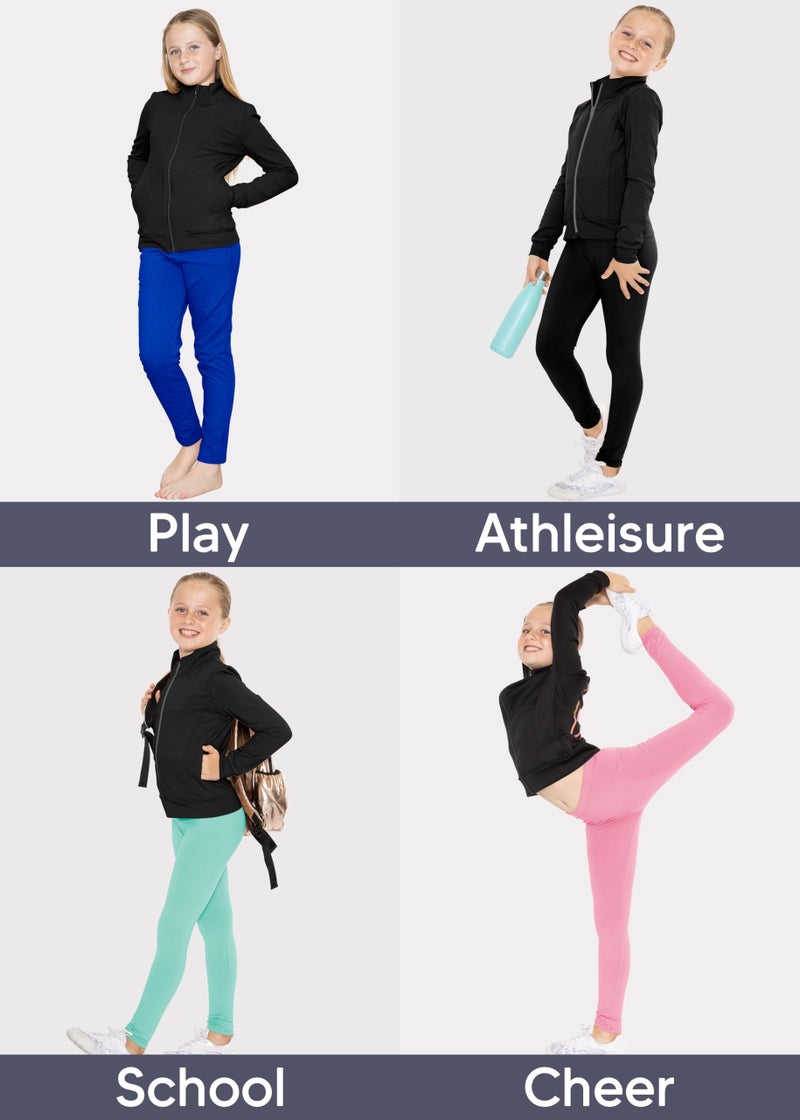 STRETCH IS COMFORT جاكيت رياضي دافئ للفتيات بتقنية ستريتش أسود مقاس X-Large - Image 5